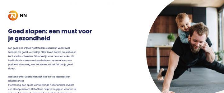 Gratis HalloSlaap voor deelnemers aan het Postcode Zorgcollectief met een zorgverzekering van Nationale-Nederlanden